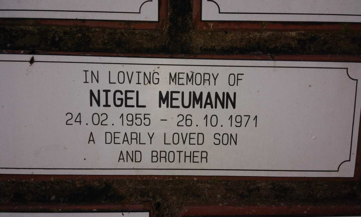 MEUMANN Nigel 1955-1971
