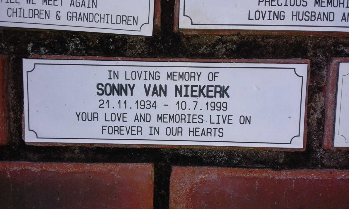 NIEKERK Sonny, van 1934-1999