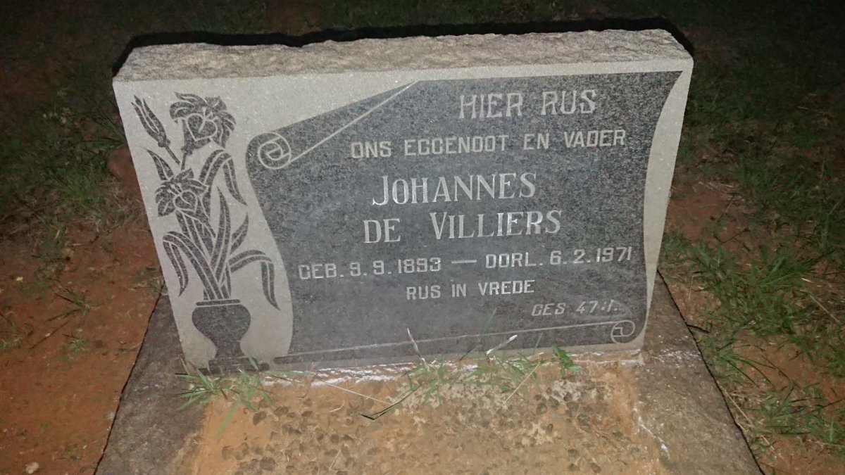 VILLIERS Johannes, de 1893-1971