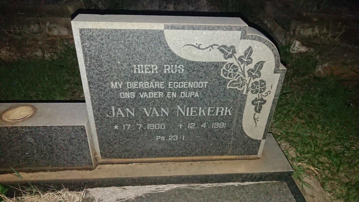 NIEKERK Jan, van 1900-1981