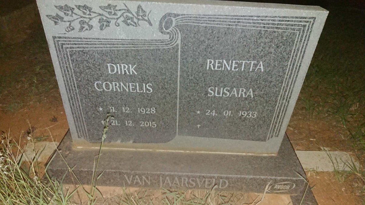 JAARSVELD Dirk Cornelius, van 1928-2015 & Renetta Susara 1933-
