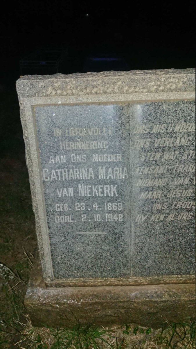 NIEKERK Catharina Maria, van 1869-1948