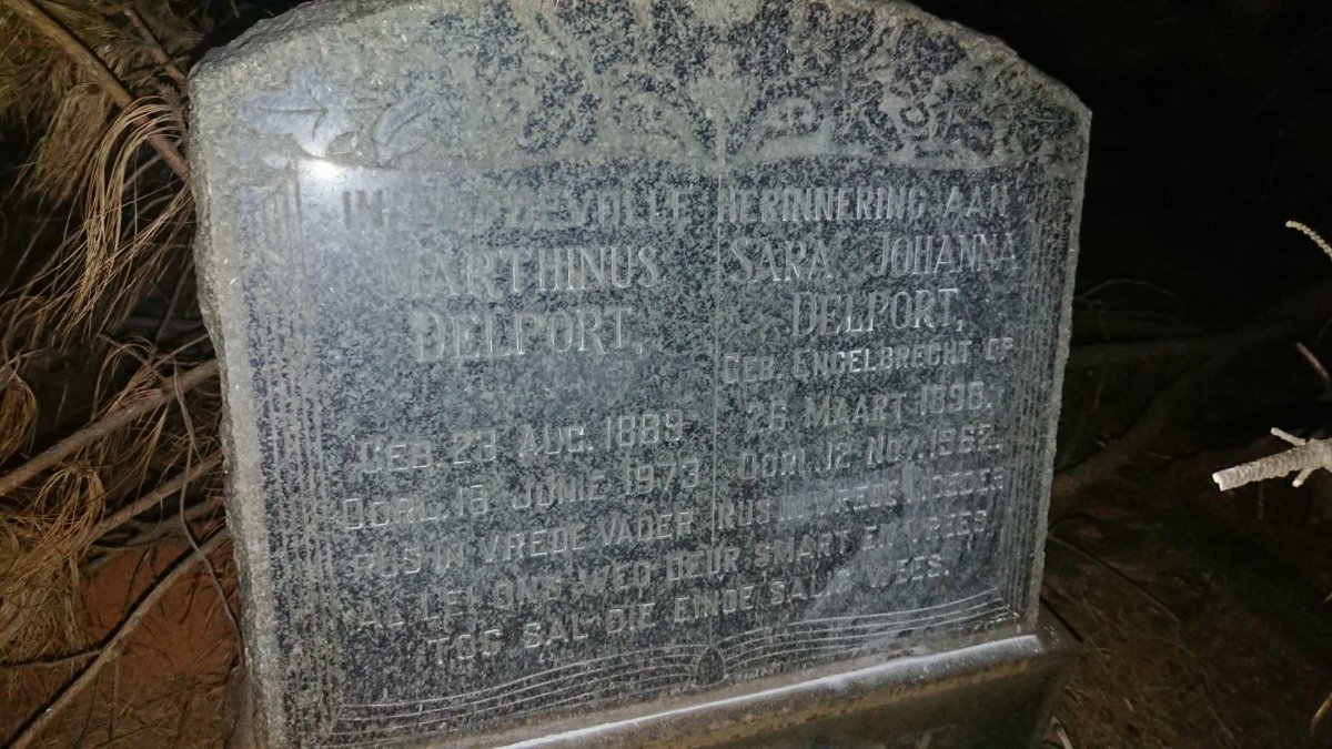 DELPORT Marthinus 1889-1973 & Sara Johanna 1898-1962