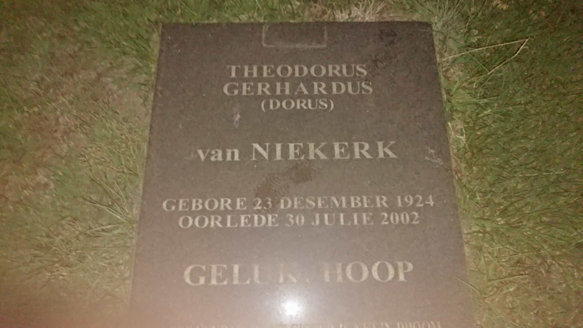 NIEKERK Theodorus Gerhardus, van 1924-2002