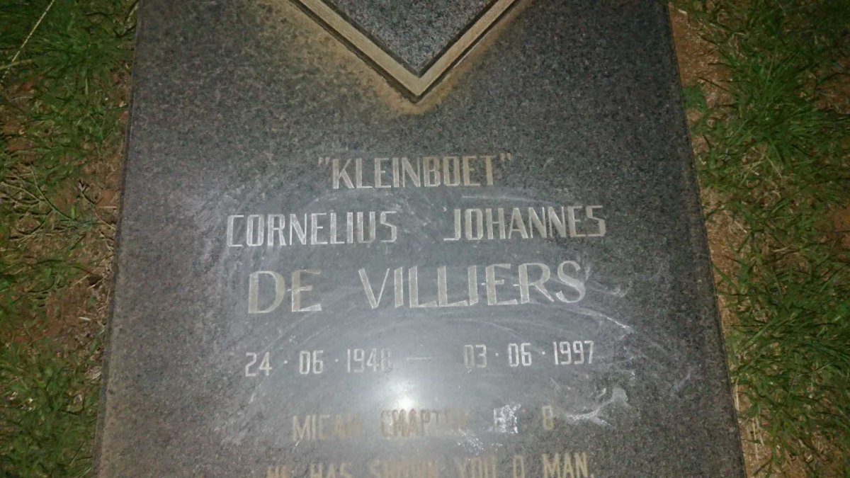 VILLIERS Cornelius Johannes, de 1948-1997