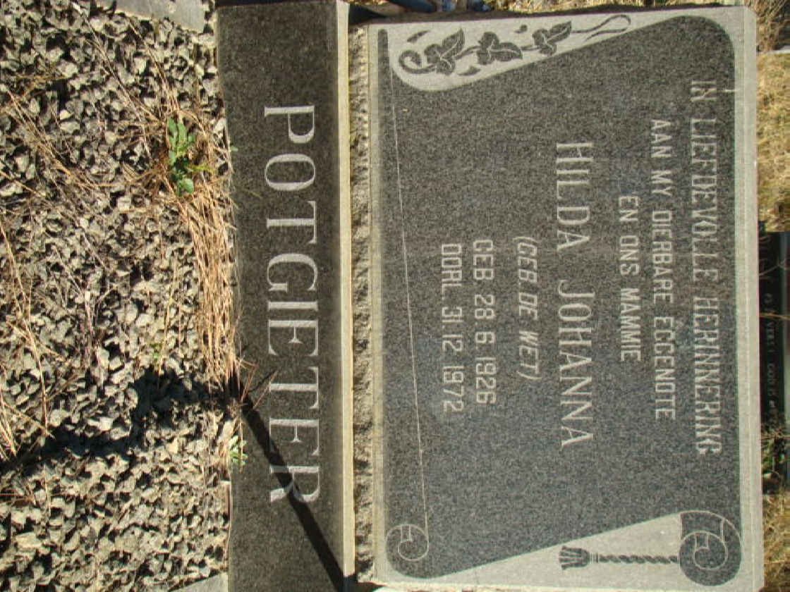 POTGIETER Hilda Johanna nee DE WET 1926-1972