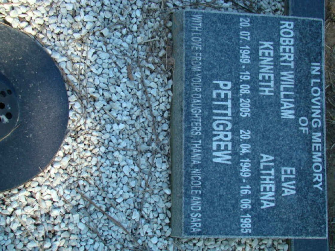 PETTIGREW Robert William Kenneth 1949-2005 &amp; Elva Althena 1949-1985