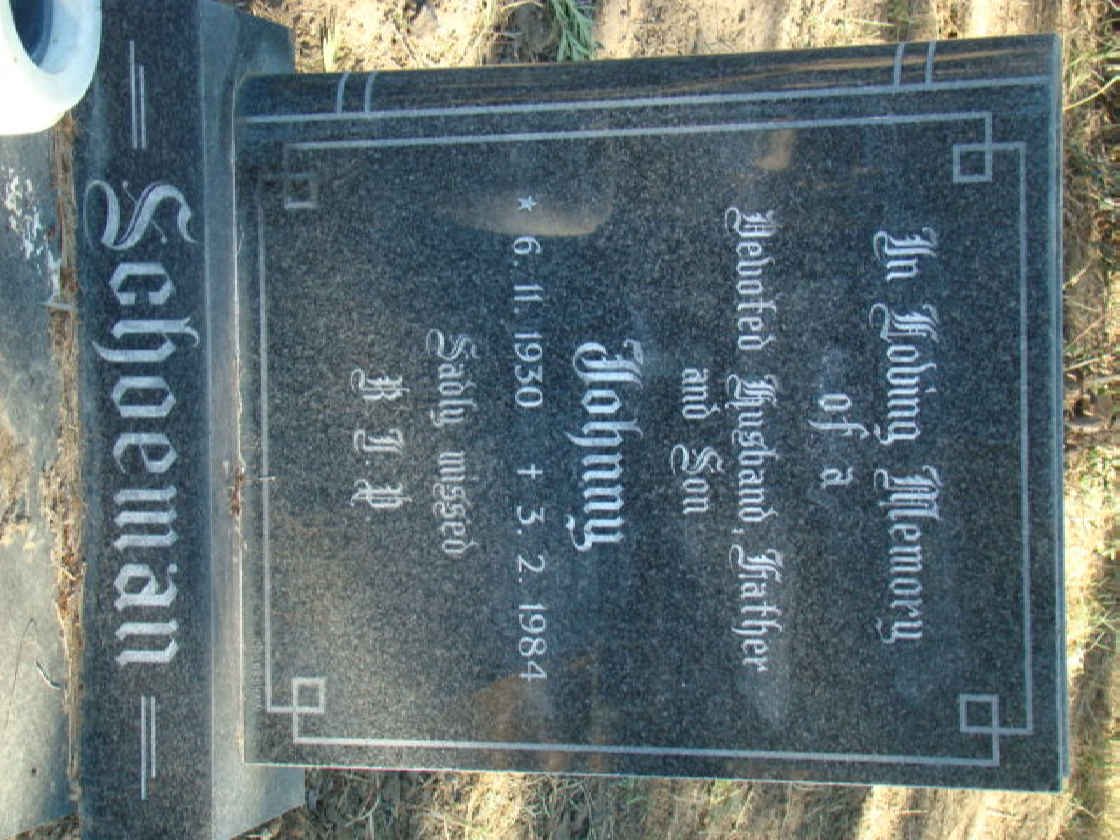 SCHOEMAN Johnny 1930-1984