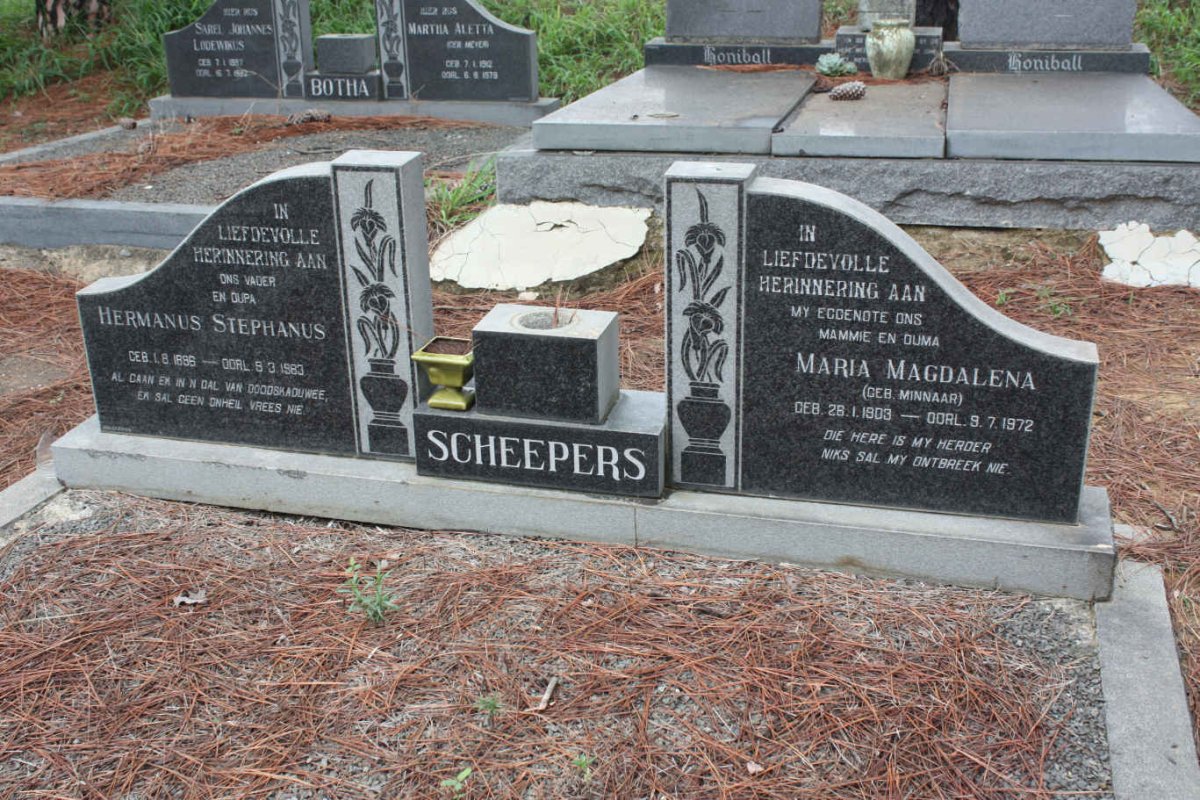 SCHEEPERS Hermanus Stephanus 1896-1983 &amp; Maria Magdalena MINNAAR 1903-1972