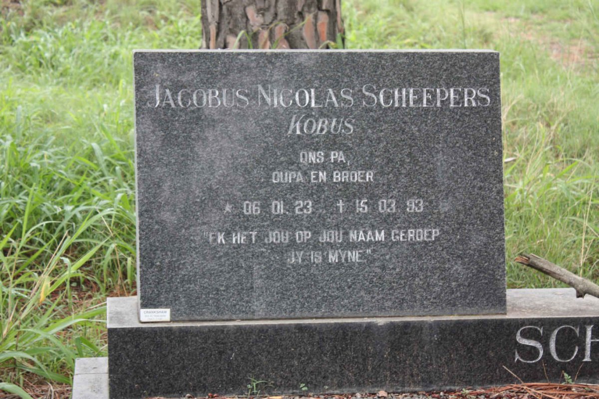SCHEEPERS Jacobus Nicolas 1923-1993 &amp; Elizabeth Johanna Catharina 1923-1982