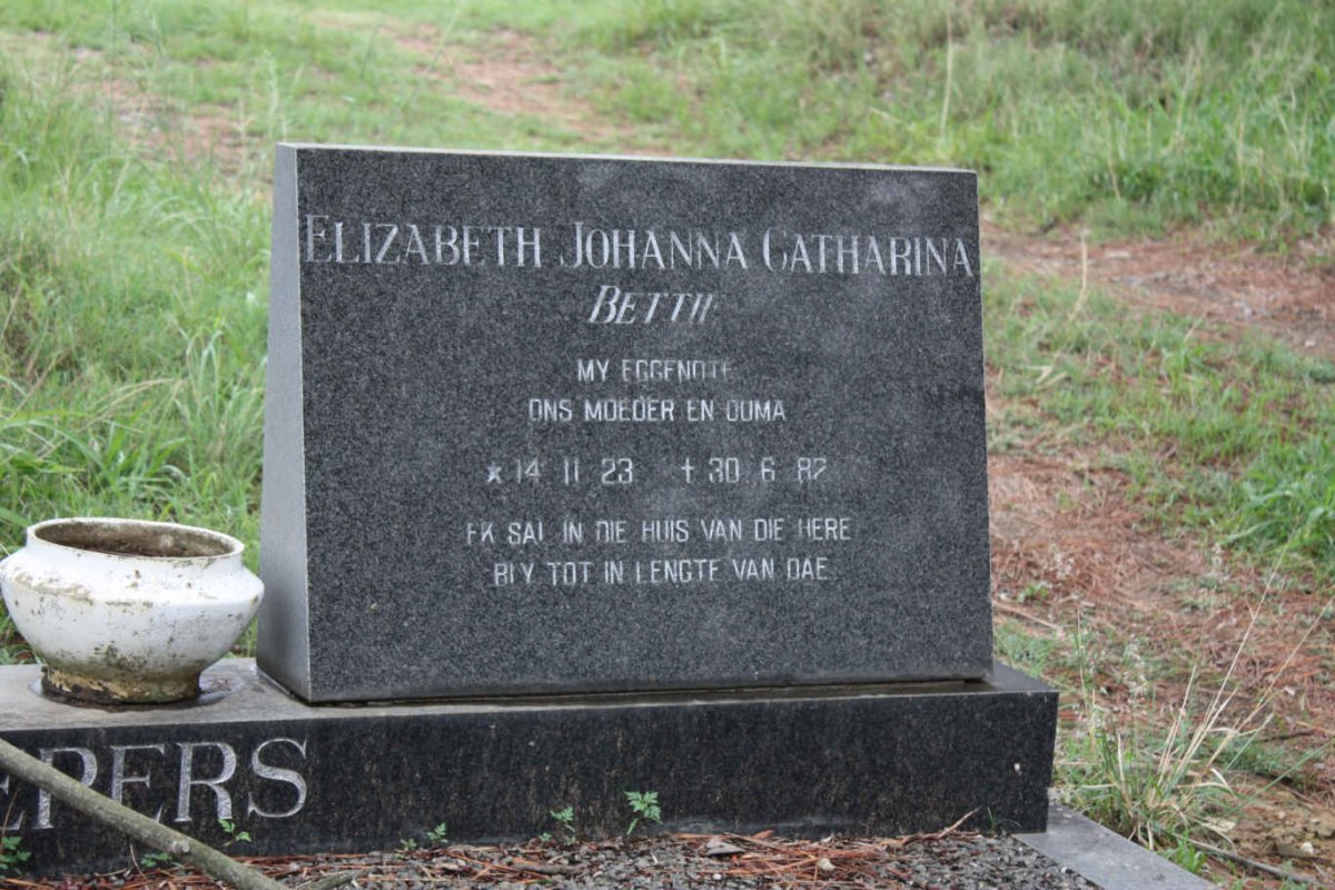 SCHEEPERS Jacobus Nicolas 1923-1993 &amp; Elizabeth Johanna Catharina 1923-1982