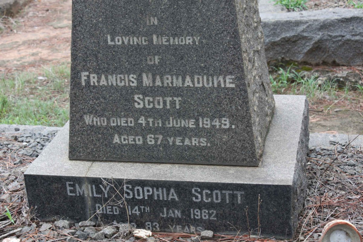 SCOTT Francis Marmaduke -1949 &amp; Emily Sophia -1962