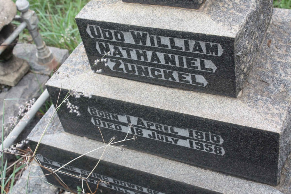 ZUNCKEL Udo William Nathaniel 1910-1958 &amp; Isabel Mary Marguerite 1910-1997