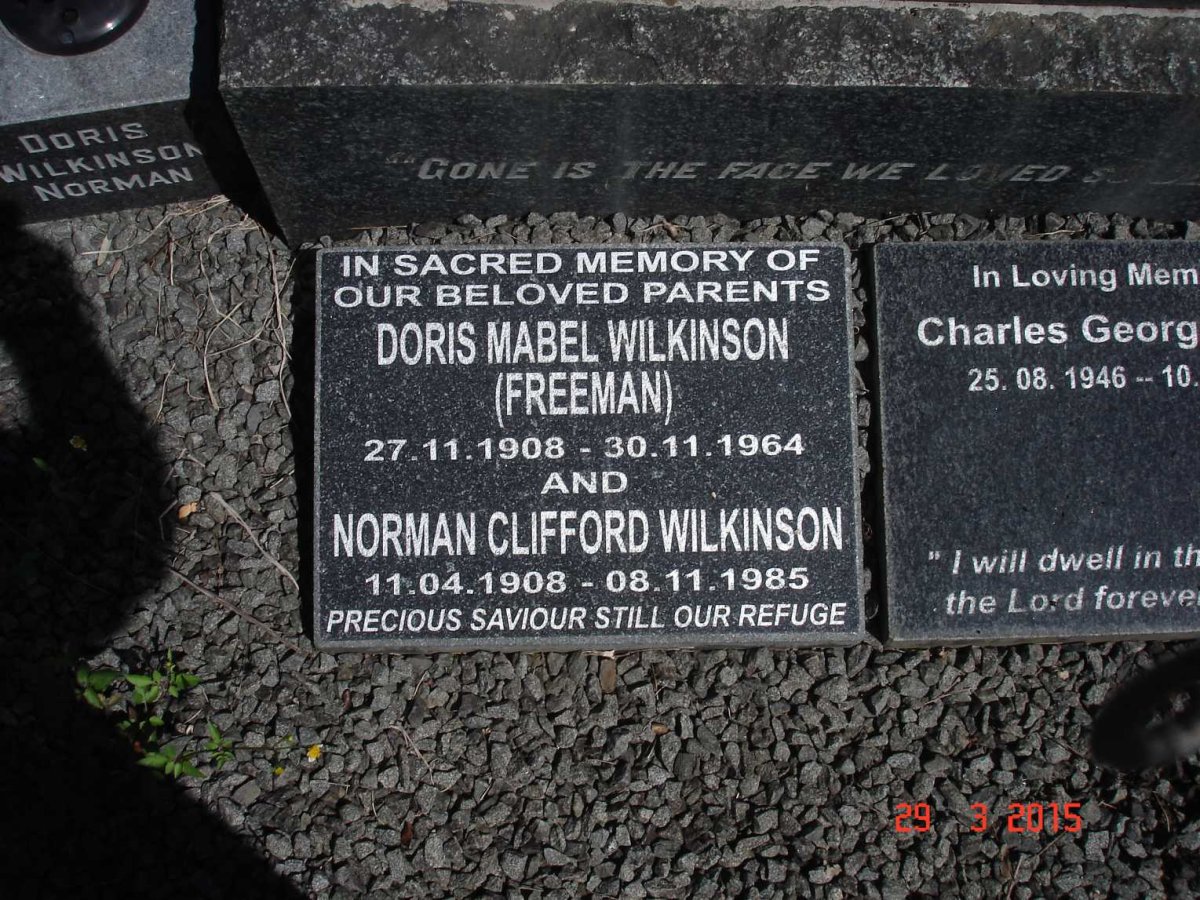 WILKINSON Norman Clifford 1908-1985 &amp; Doris Mabel FREEMAN 1908-1964