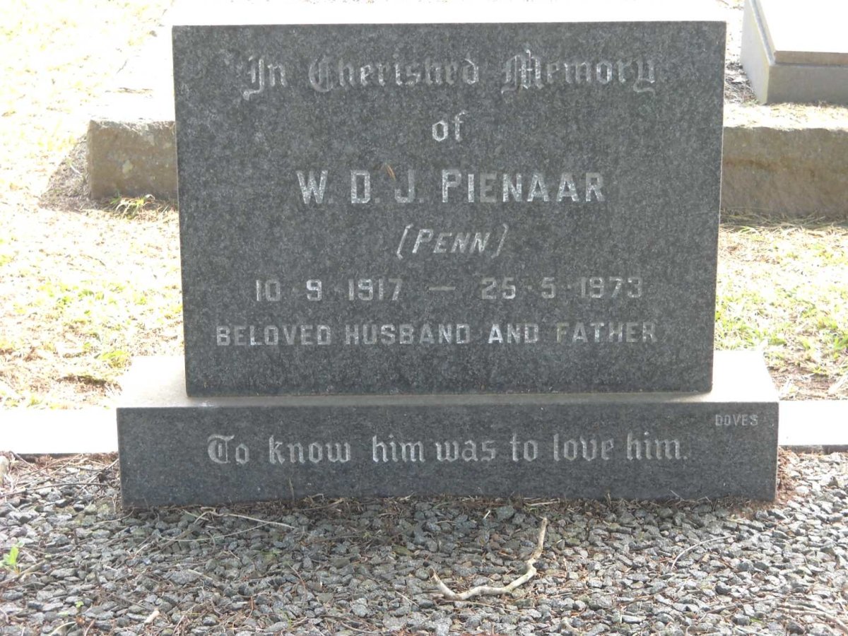 PIENAAR W.D.J. 1912-1973