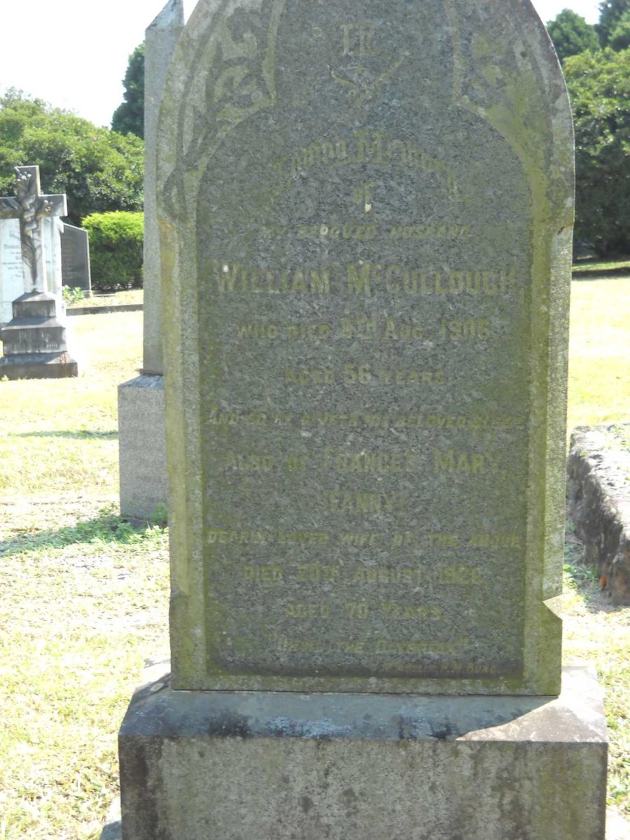 McCULLOUGH William -1906 &amp; Frances Mary -192?