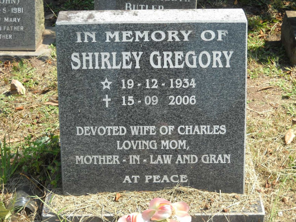 GREGORY Shirley 1934-2006