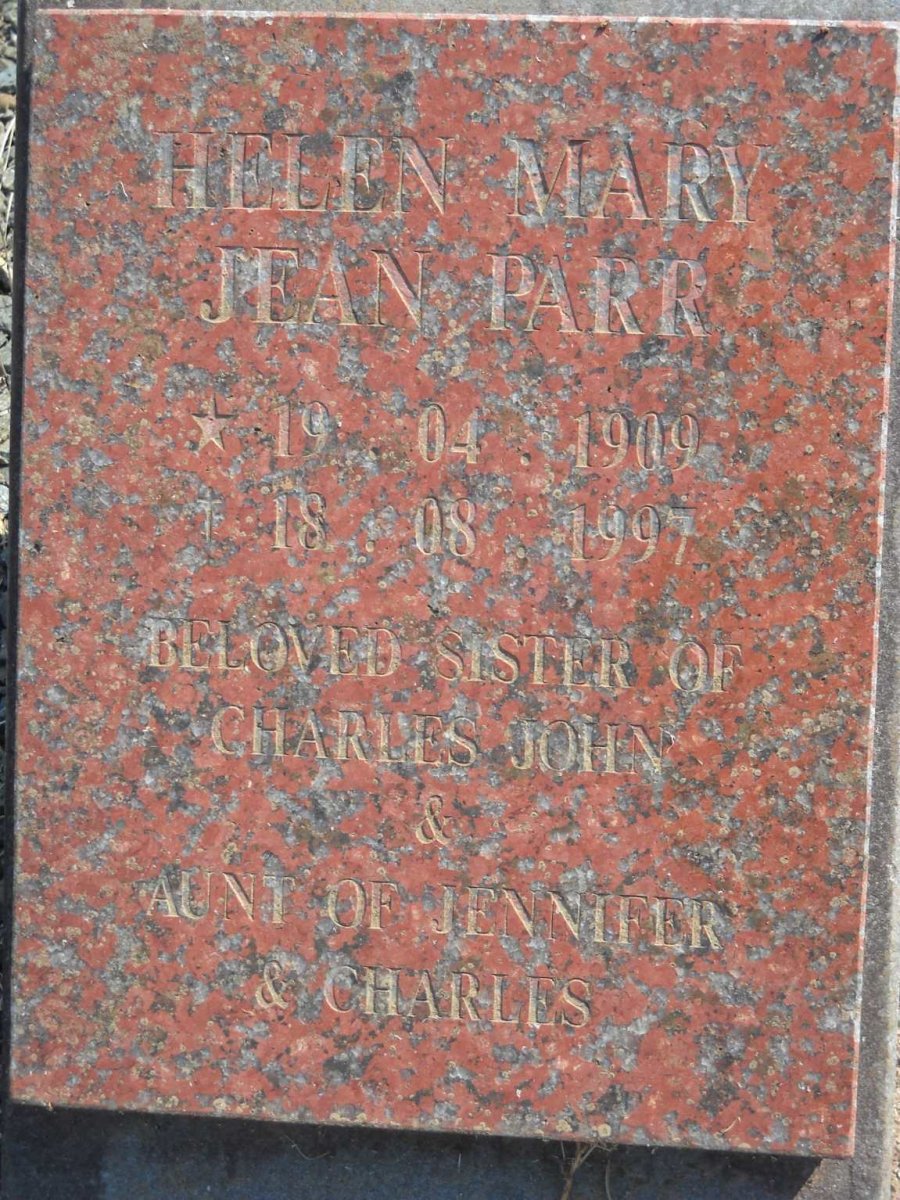 PARR Helen Mary Jean 1909-1997