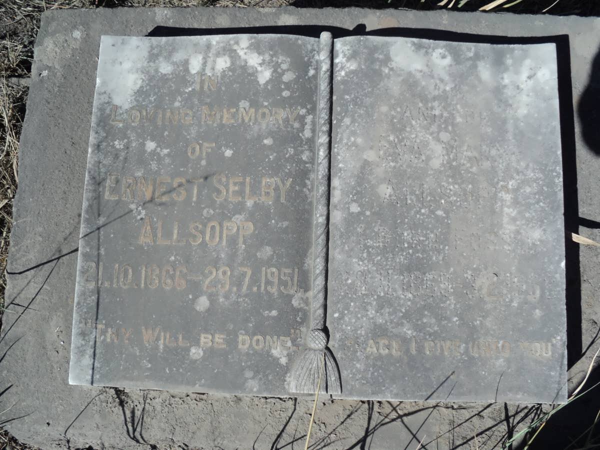 ALLSOPP Ernest Selby 1866-1951 &amp; Eva Mary nee FOSS? 1869-19??