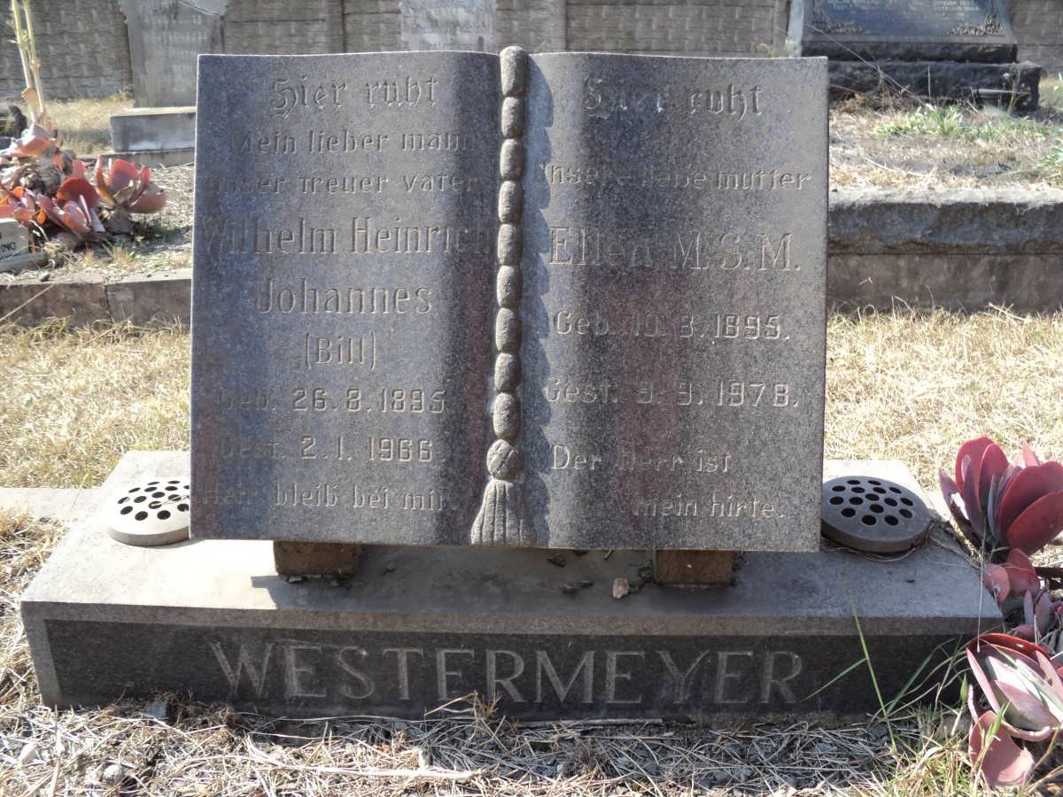 WESTERMEYER Wilhelm Heinrich Johannes 1895-1966 &amp; Ellen M.S.M. 1895-1978