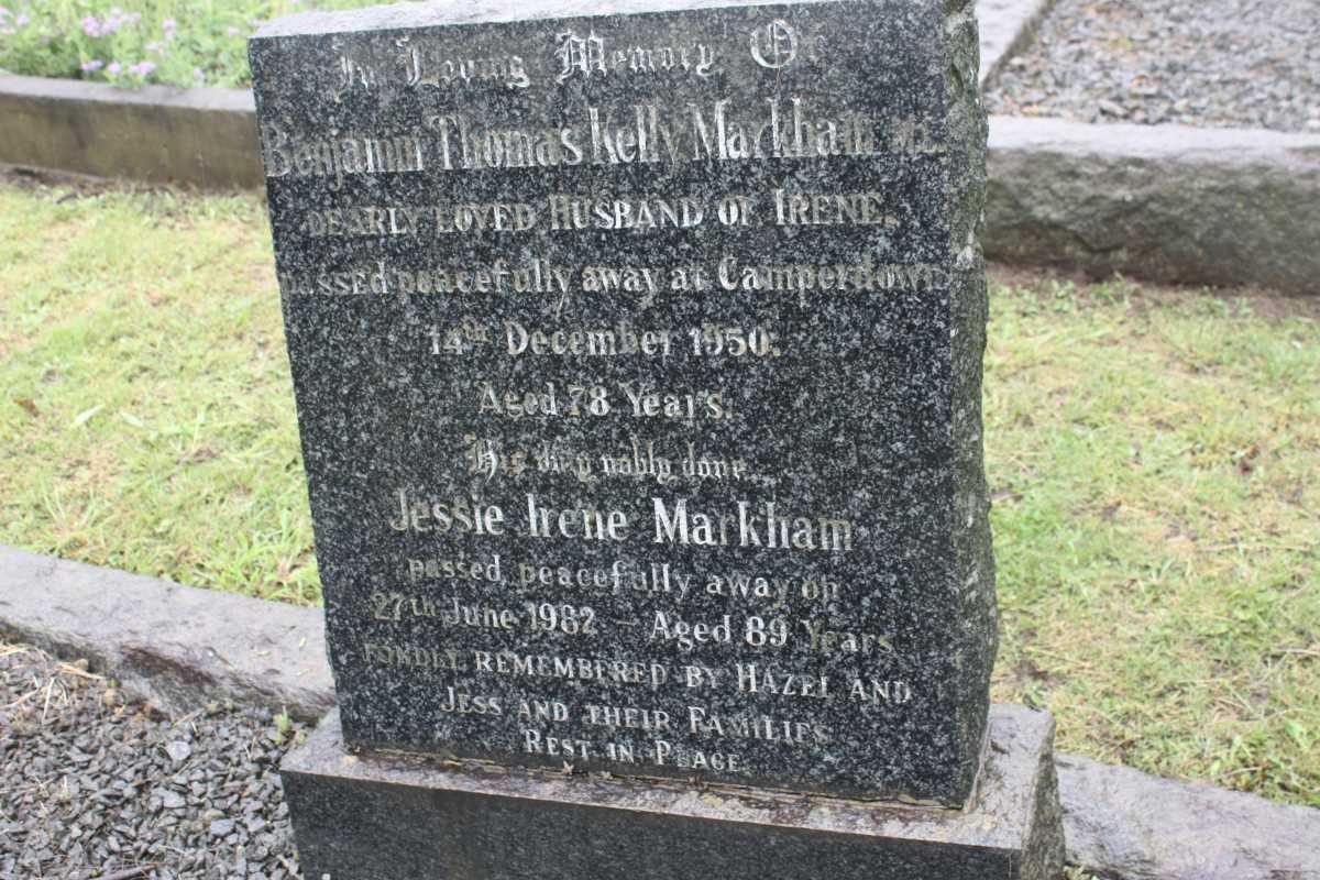 MARKHAM Benjamin Thomas Kelly -1950 &amp; Jessie Irene -1982