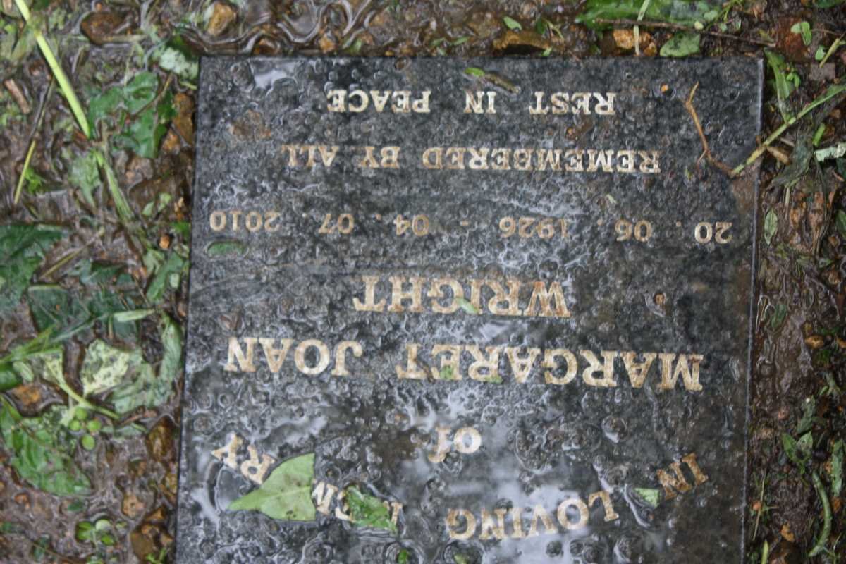 WRIGHT Margaret Joan 1926-2010