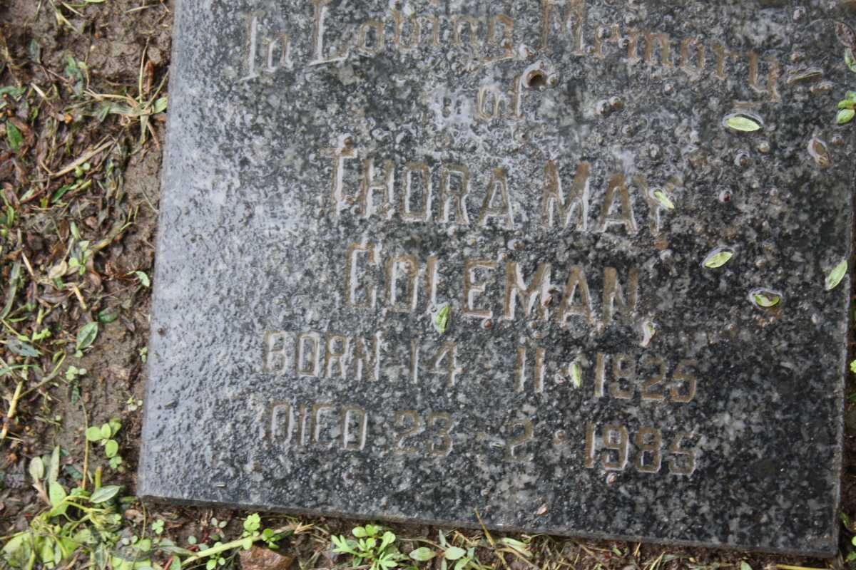 COLEMAN Thora May 1926-1985