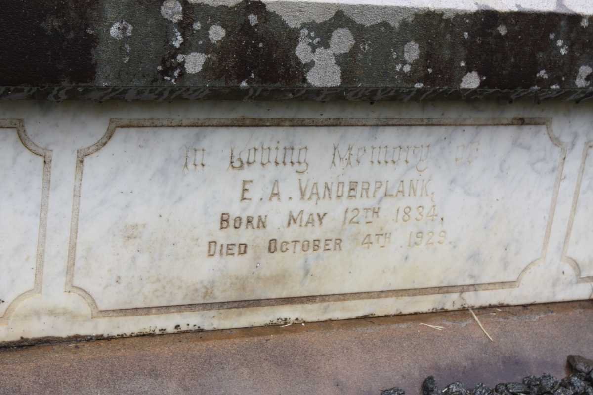 VANDERPLANK E. A. 1834-1929