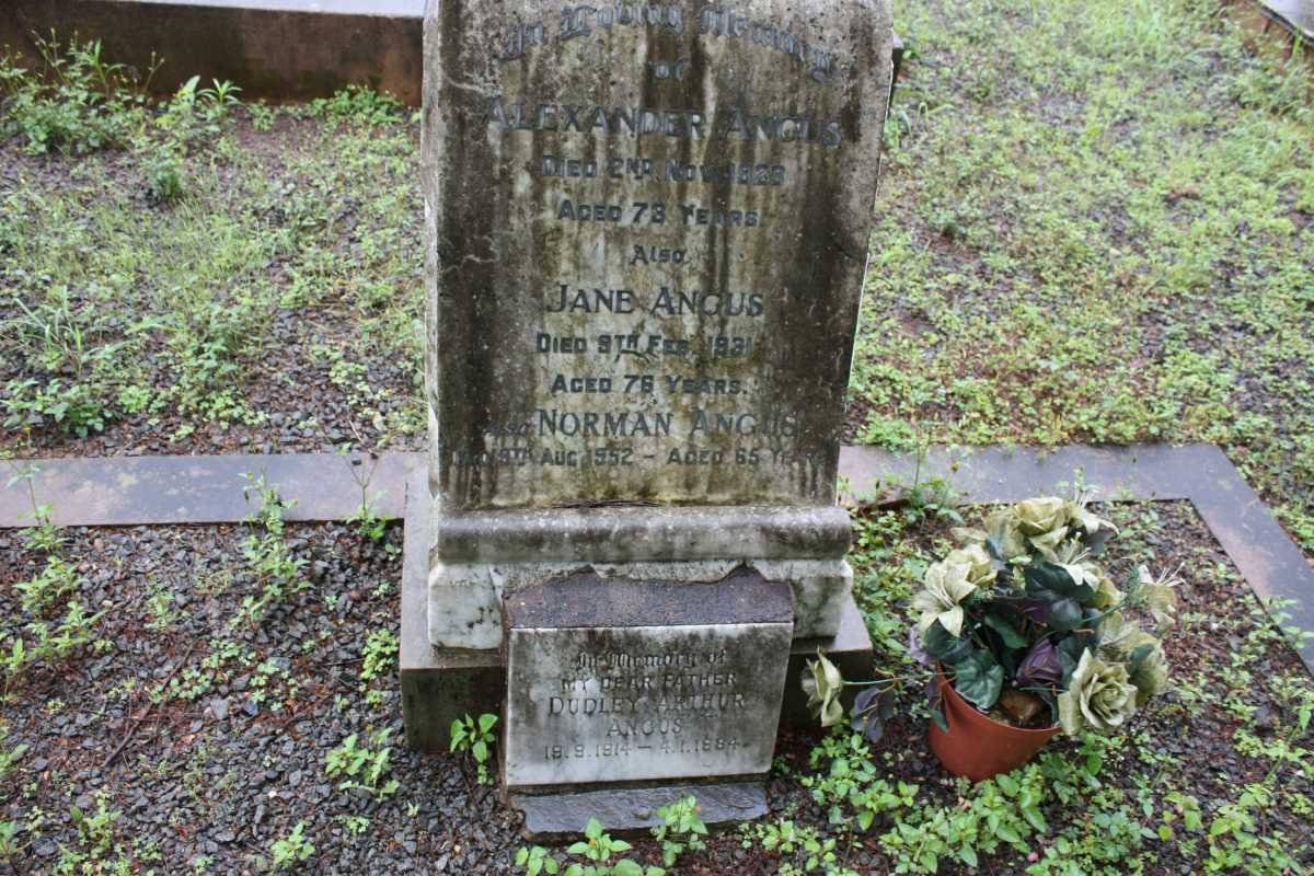 ANGUS Alexander 1928 &amp; Jane -1931 :: ANGUS Norman -1952 :: ANGUS Dudley Arthur 1814-1884