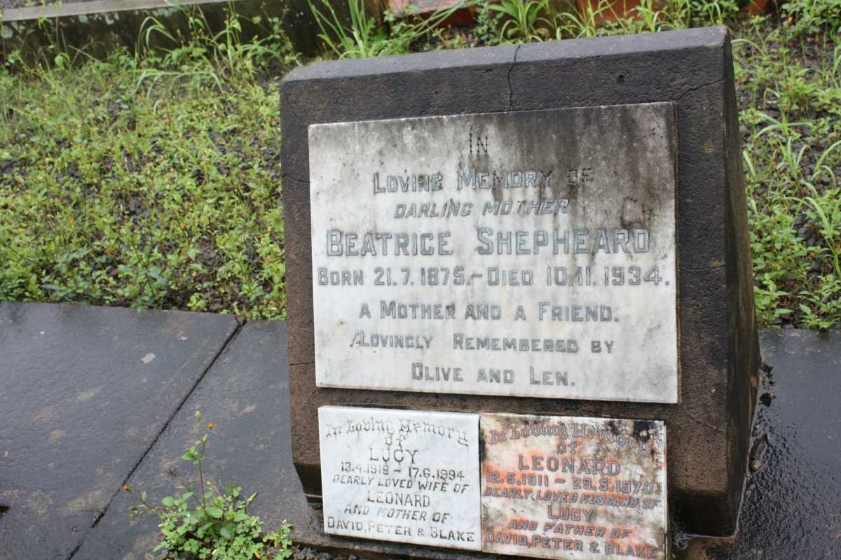SHEPHEARD Beatrice 1875-1934 :: SHEPEARD Leonard 1911-1970 &amp; Lucy 1918-1994