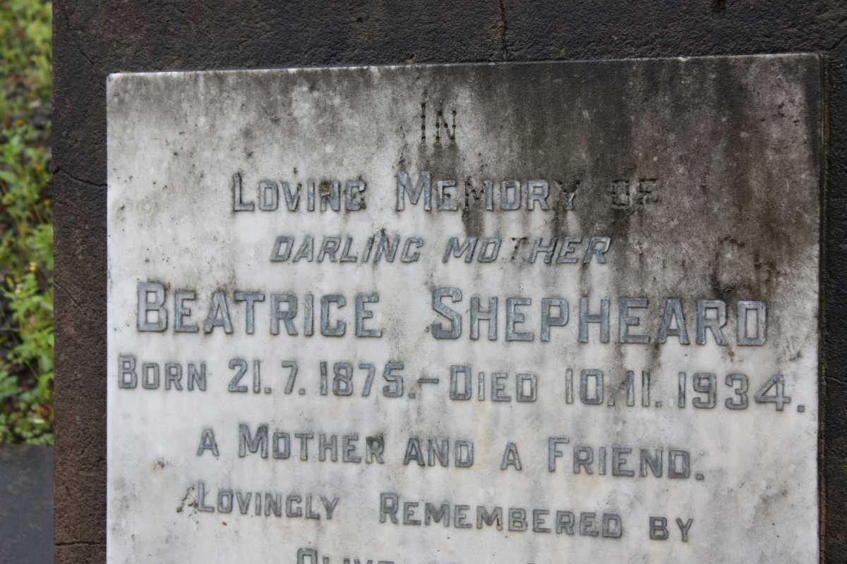 SHEPHEARD Beatrice 1875-1934 :: SHEPEARD Leonard 1911-1970 &amp; Lucy 1918-1994
