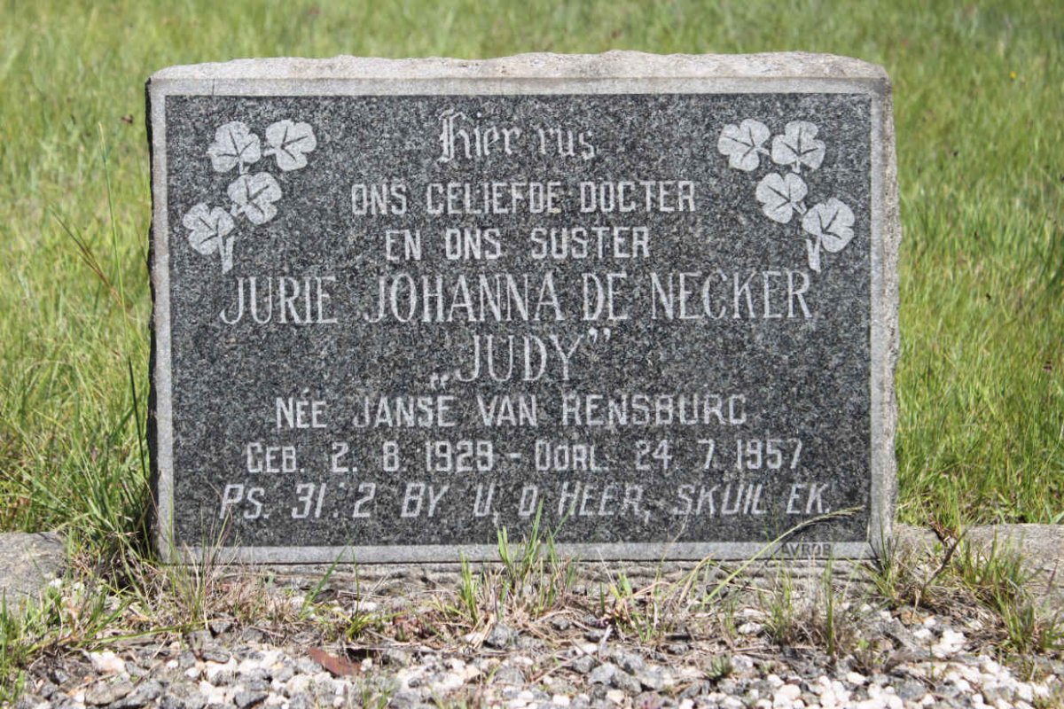 NECKER Jurie Johanna, de nee JANSE VAN RENSBURG 1929-1957