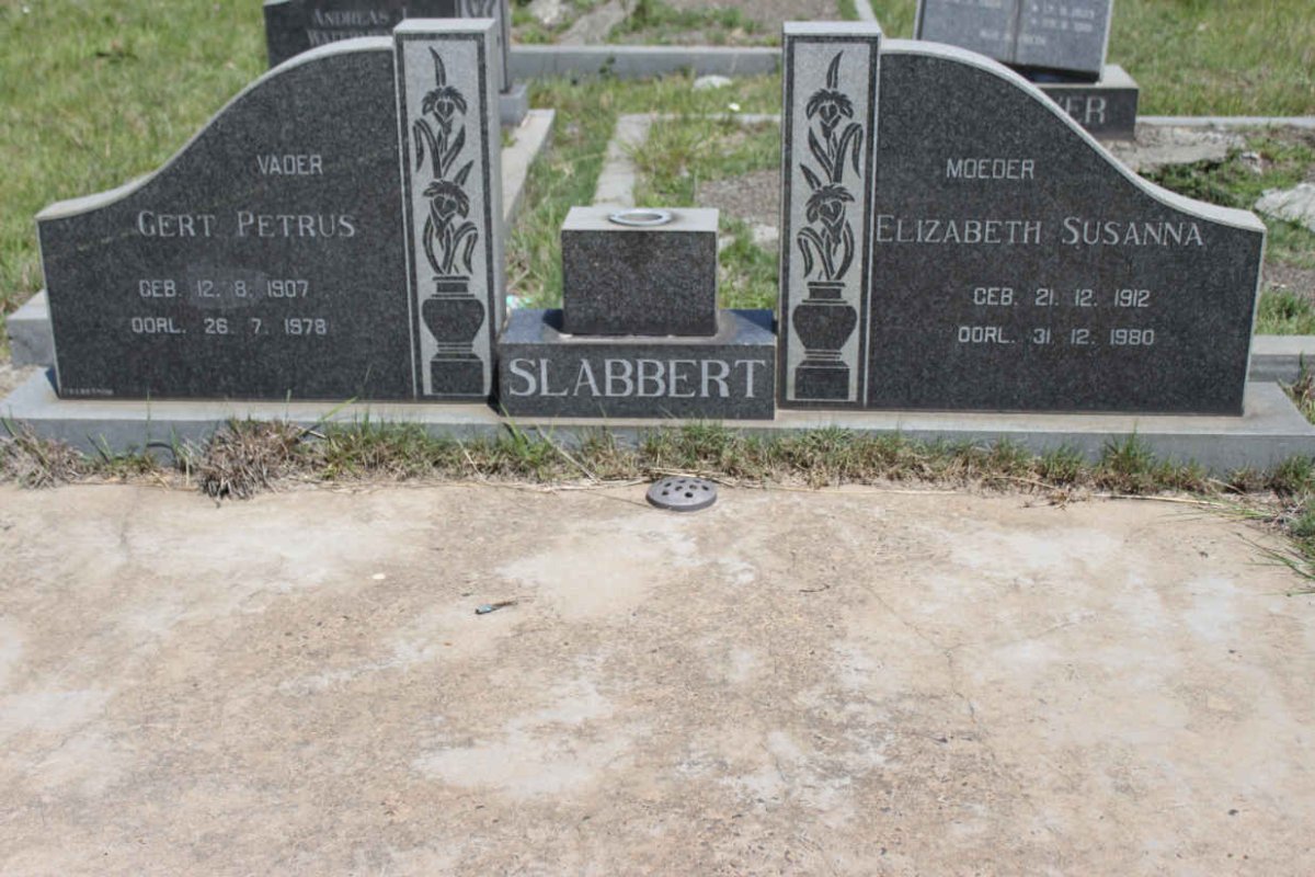 SLABBERT Gert Petrus 1907-1970 &amp; Elizabeth Susanna 1912-1980