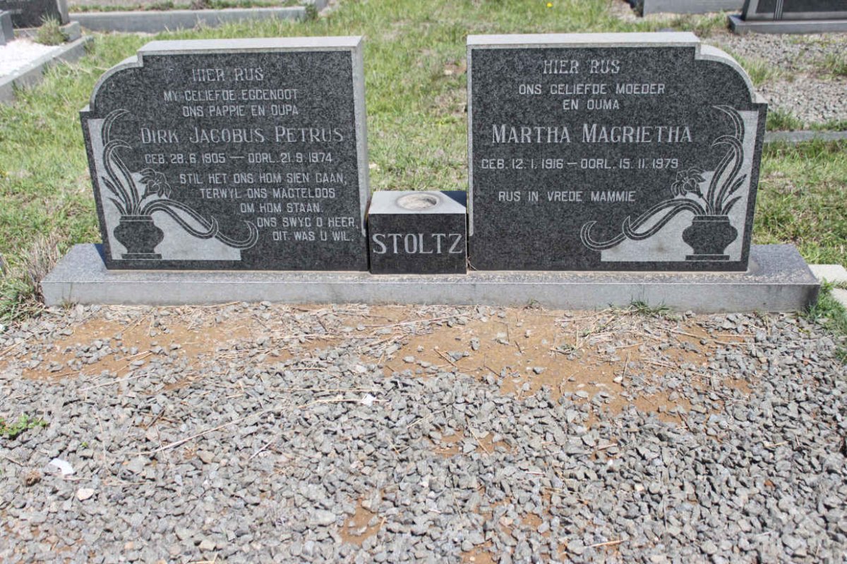 STOLTZ Dirk Jacobus Petrus 1905-1974 &amp; Martha Magrietha 1916-1979
