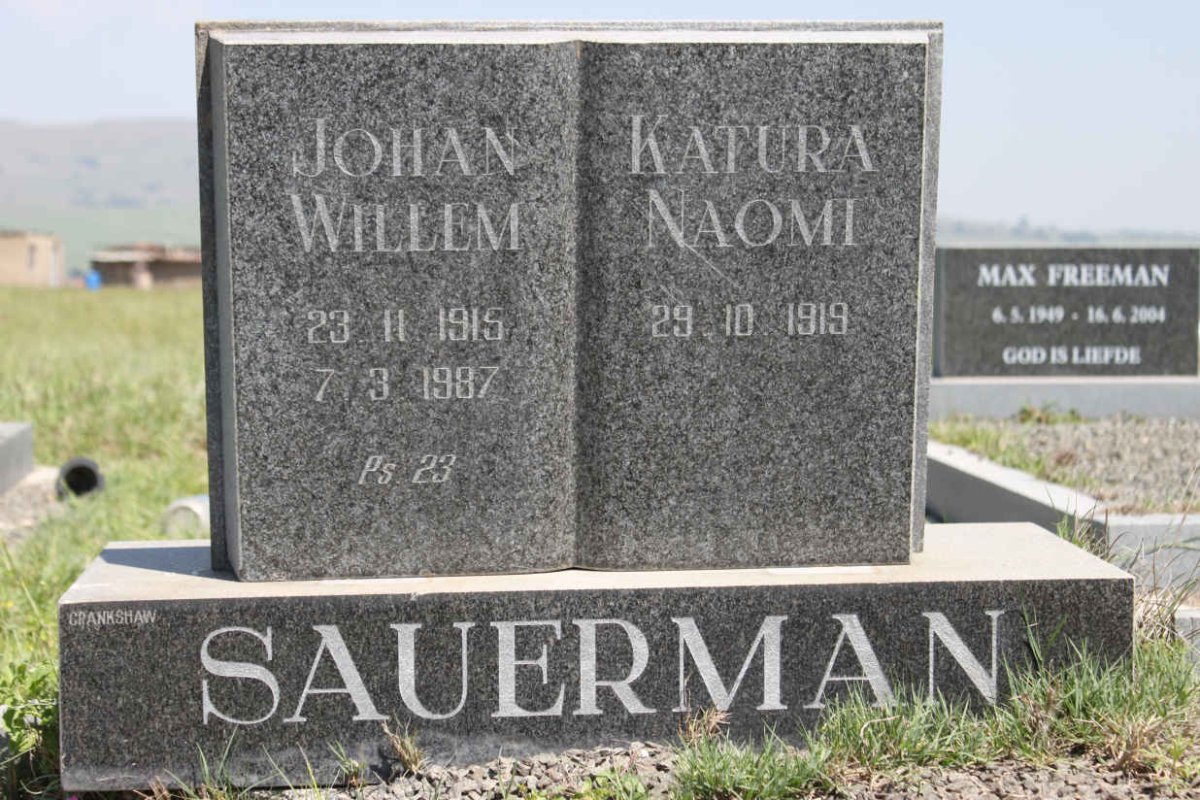 SAUERMAN Johan Willem 1915-1987 &amp; Katura Naomi 1919-