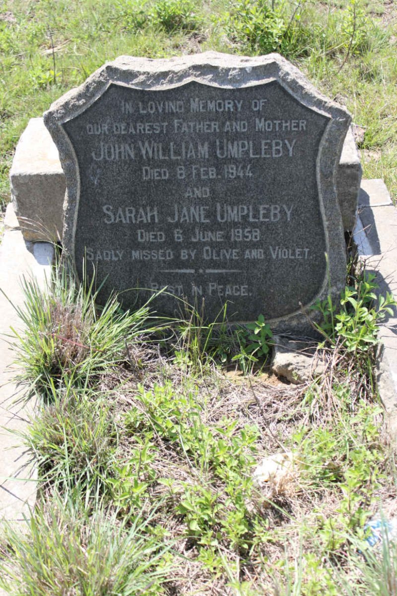 UMPLEBY Johan William -1944 &amp; Sarah Jane -1958
