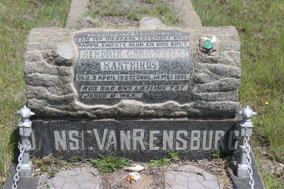 RENSBURG Hendrik Christoffel Marthinus, Janse van 1923-1951
