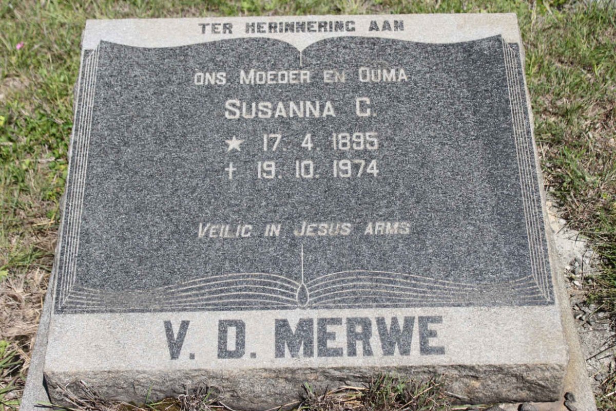 MERWE Susanna C., v.d 1895-1974