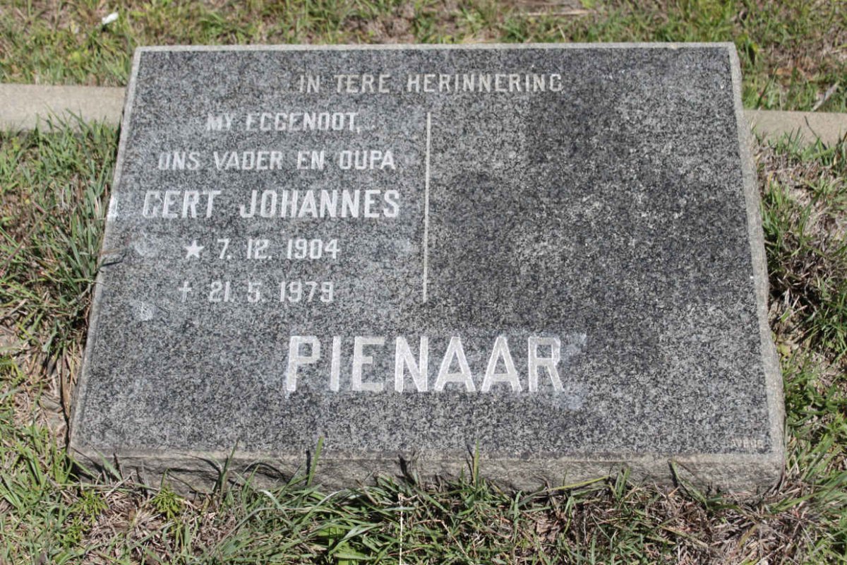 PIENAAR Gert Johannes 1904-1979
