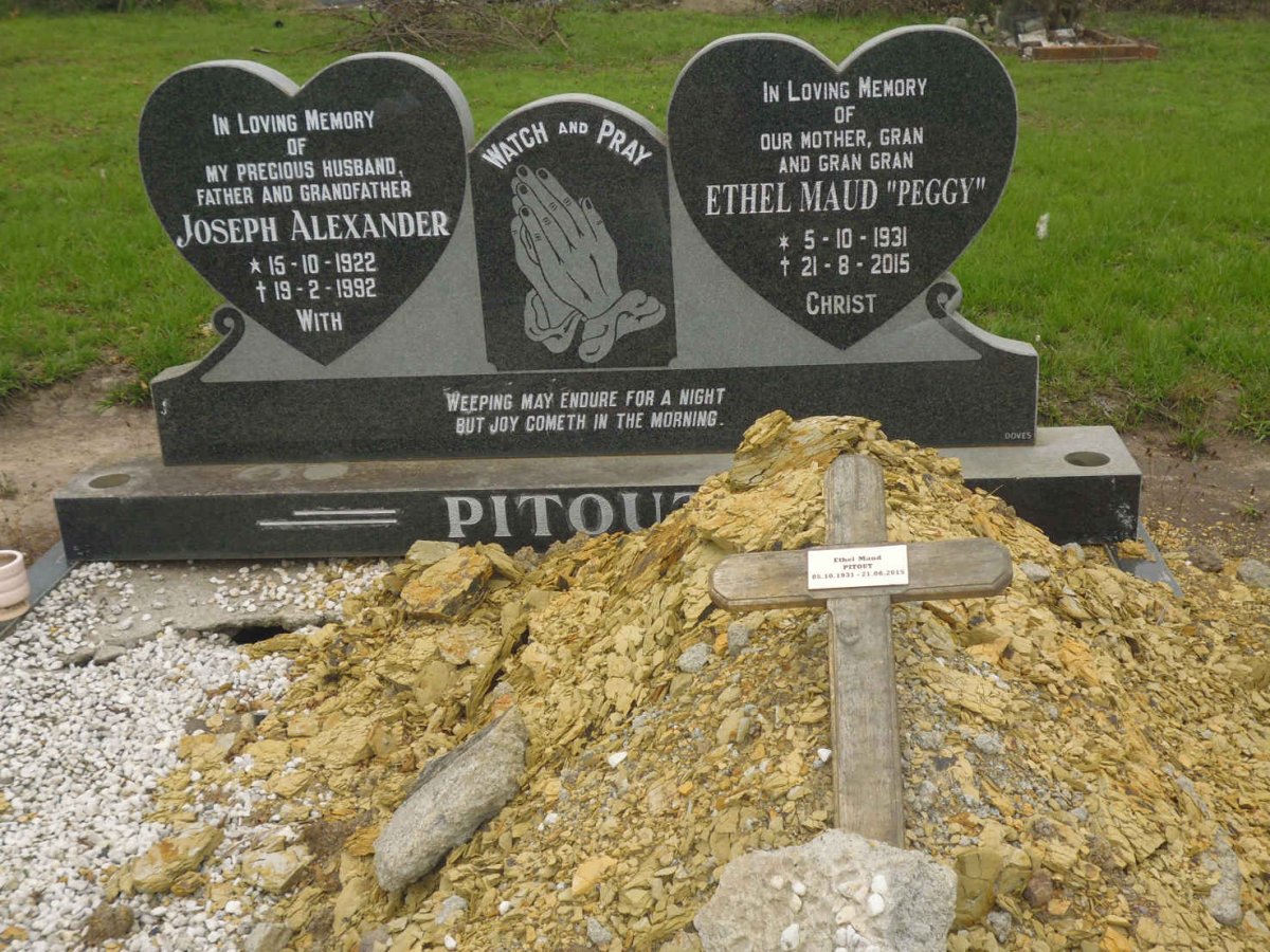PITOUT Joseph Alexander 1922-1992 &amp; Ethel Maud 1931-2015