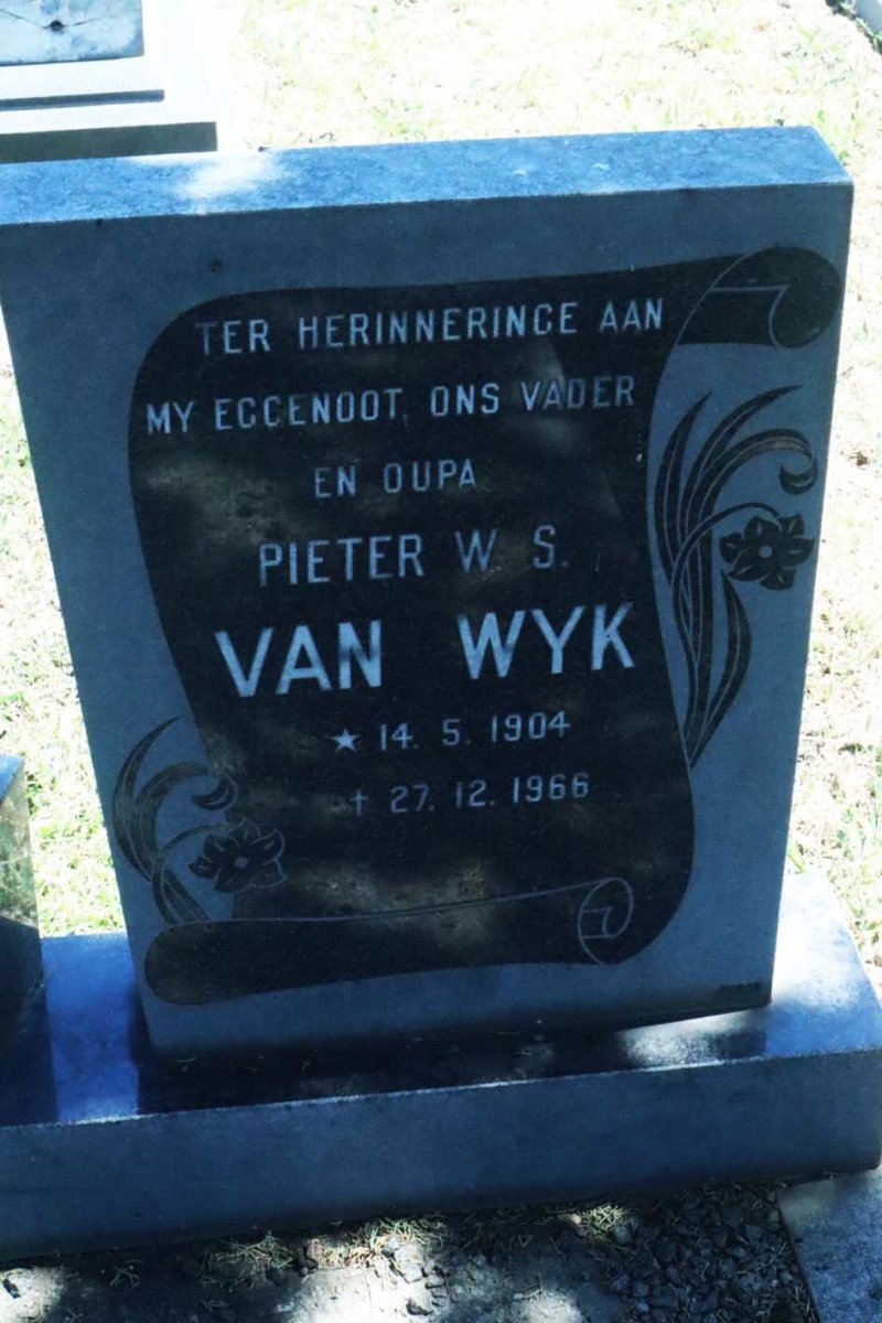 WYK Pieter W.S., van 1904-1966