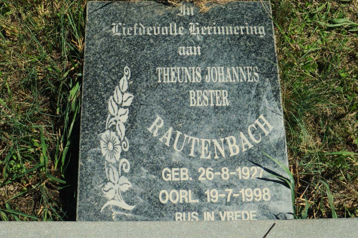 RAUTENBACH Theunis Johannes Bester 1927-1998