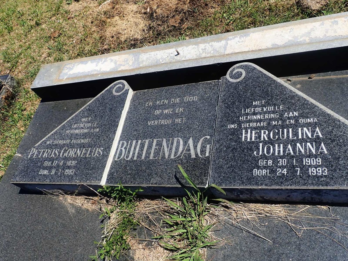 BUITENDAG Petrus Cornelus 1892-1983 &amp; Herculina Johanna 1909-1993