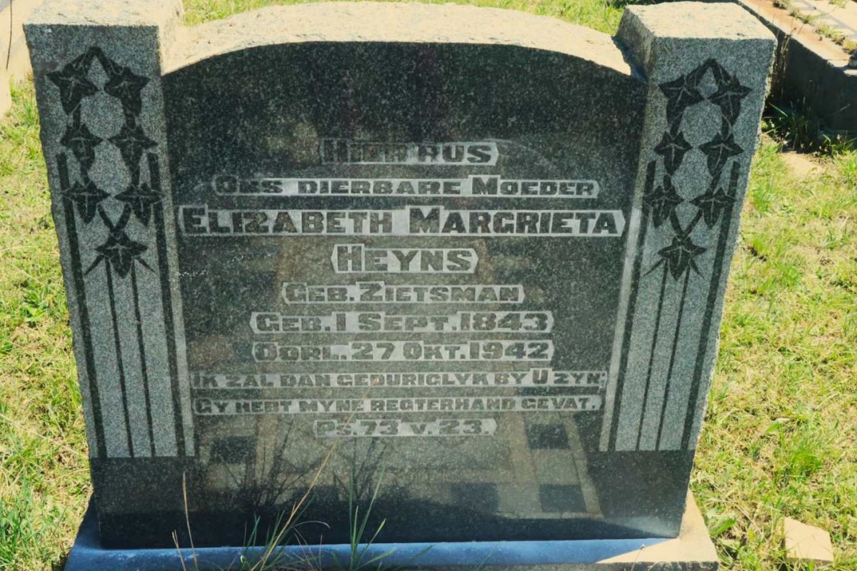 HEYNS Elizabeth Margrieta nee ZIETSMAN 1843-1942