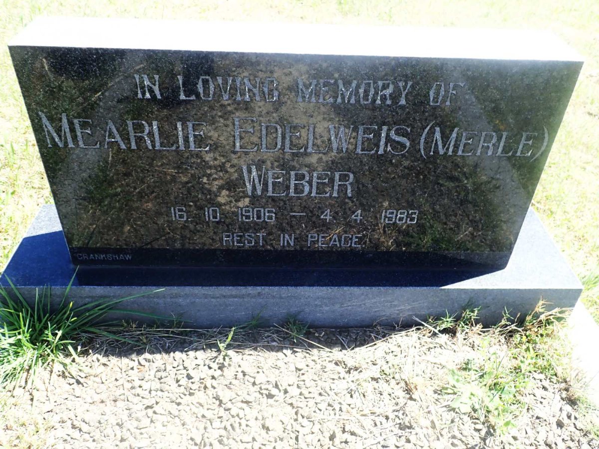 WEBER Mearlie Edelweis 1906-1983