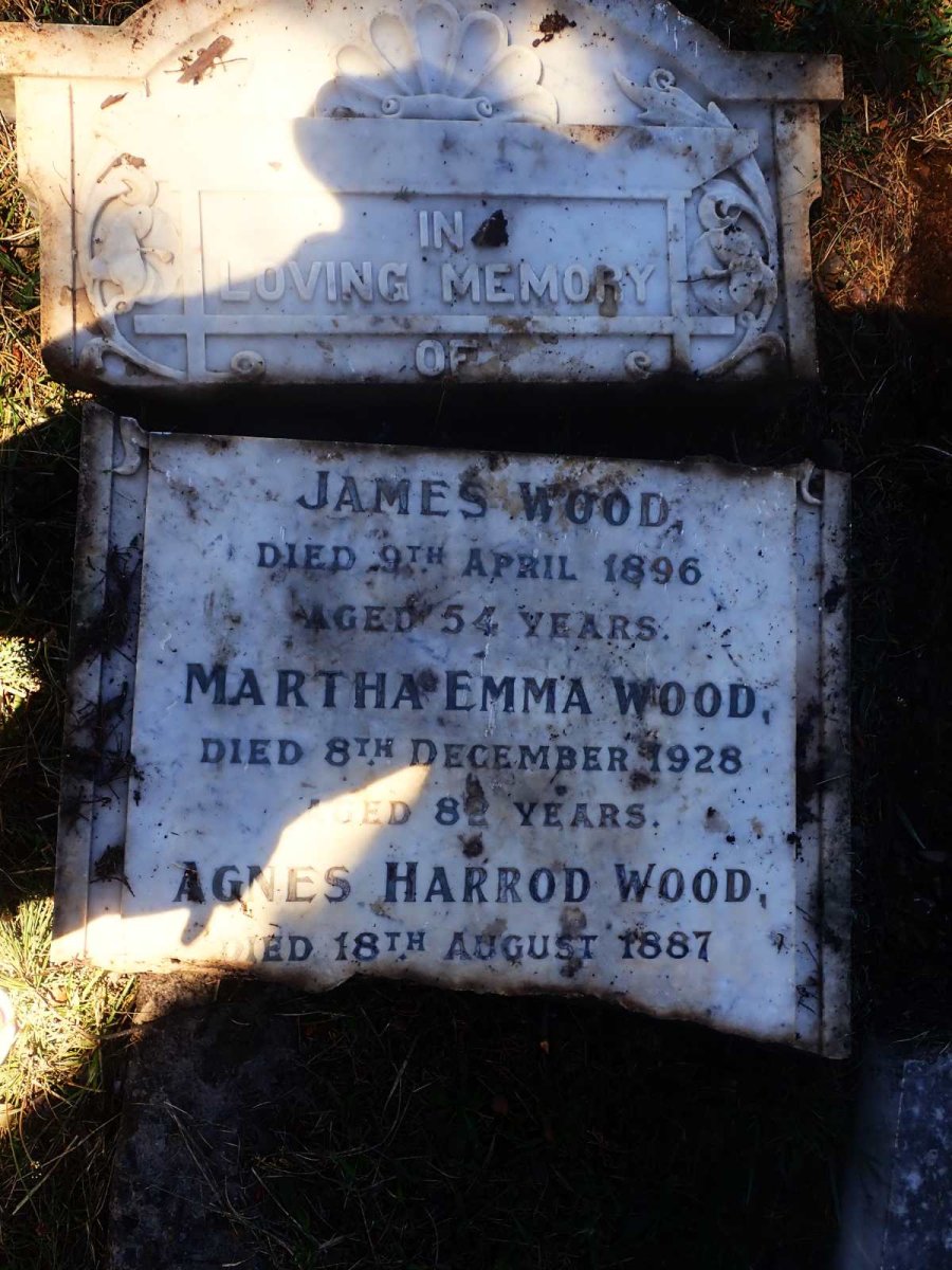 WOOD James -1896 :: WOOD Martha Emma -1928 :: WOOD Agnes Harrod -1887