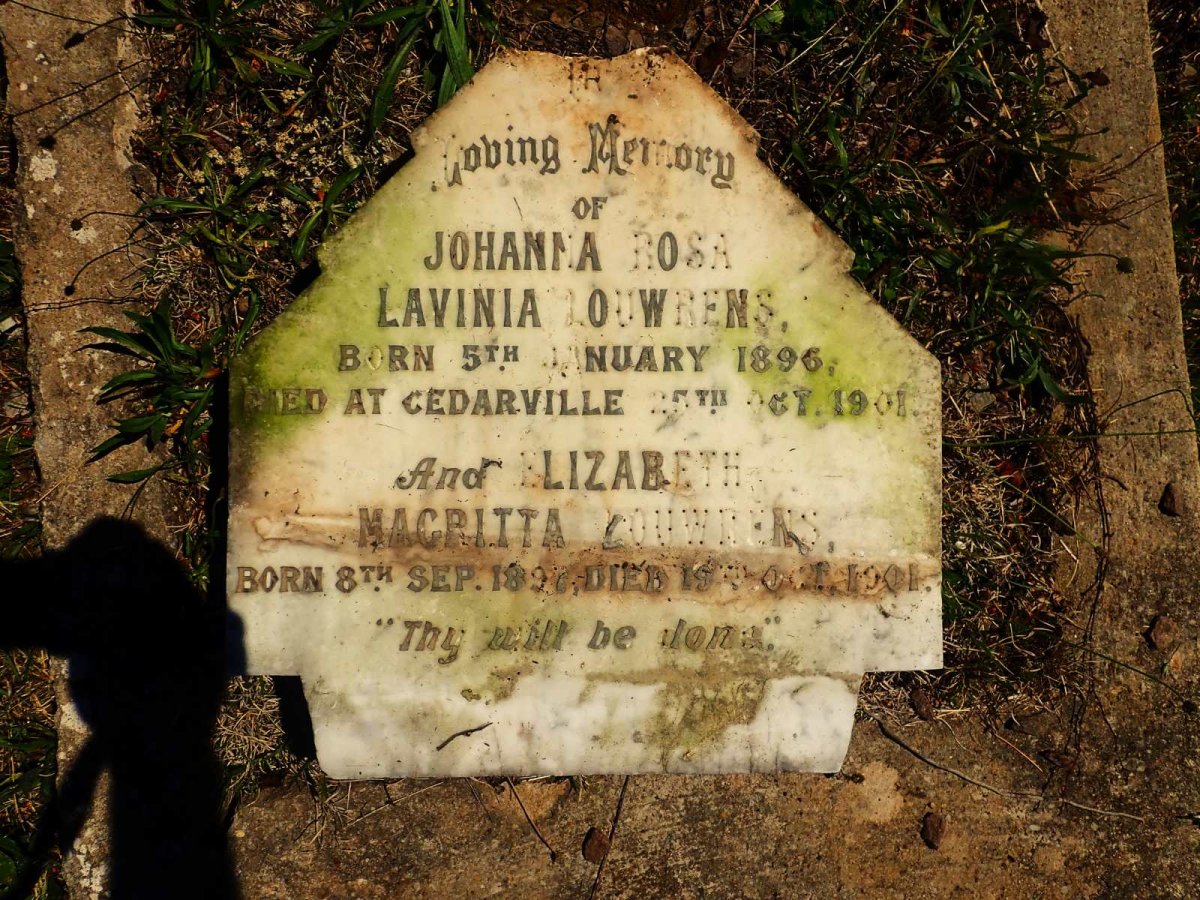 LOUWRENS Johanna Rosa Lavinia 1896-1901 :: LOUWRENS Elizabeth Magritta 1897-1901