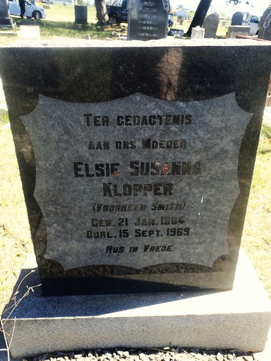 KLOPPER Elsie Susanna nee SMITH 1884-1969