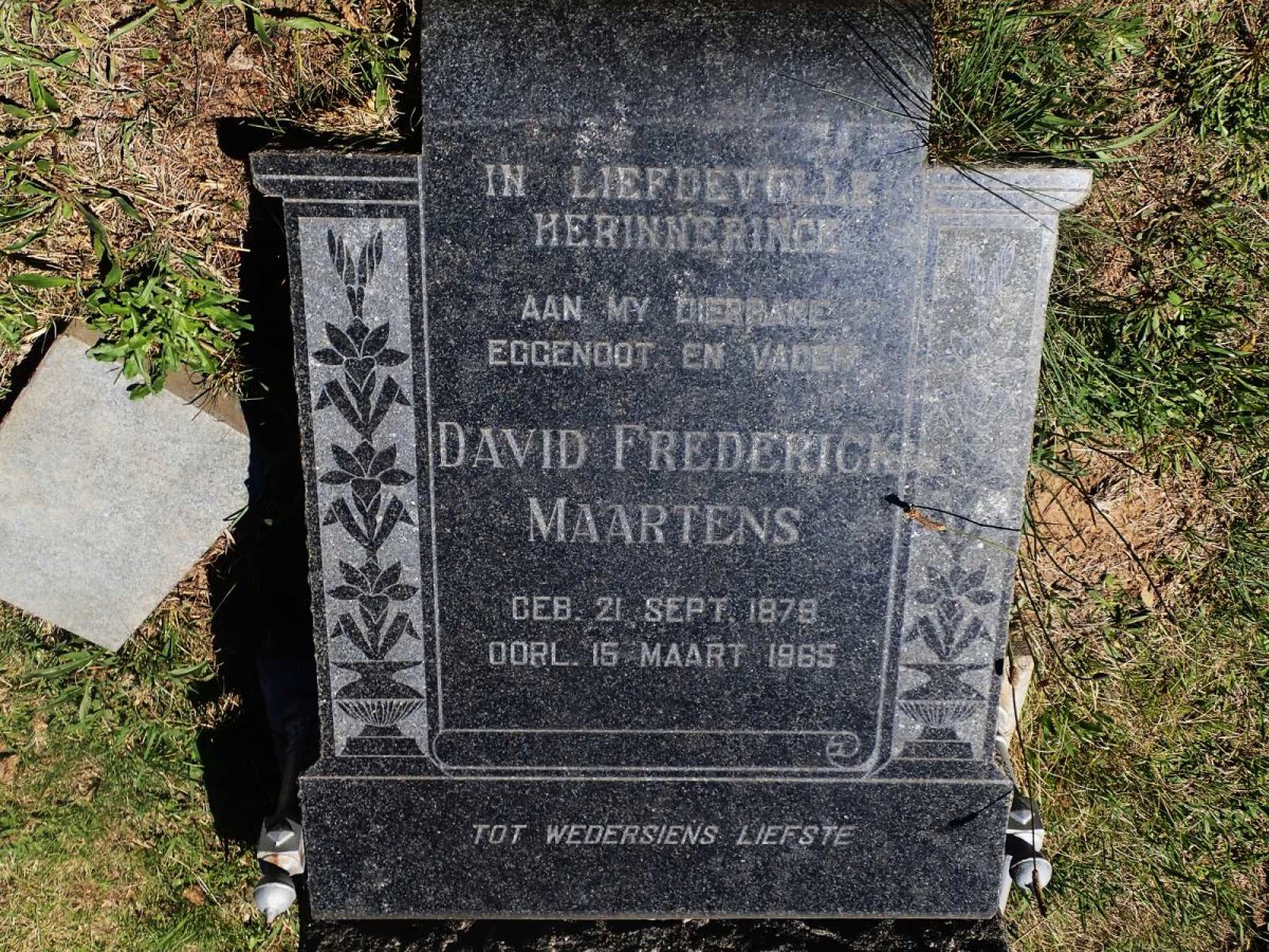 MAARTENS David Frederick 1879-1965