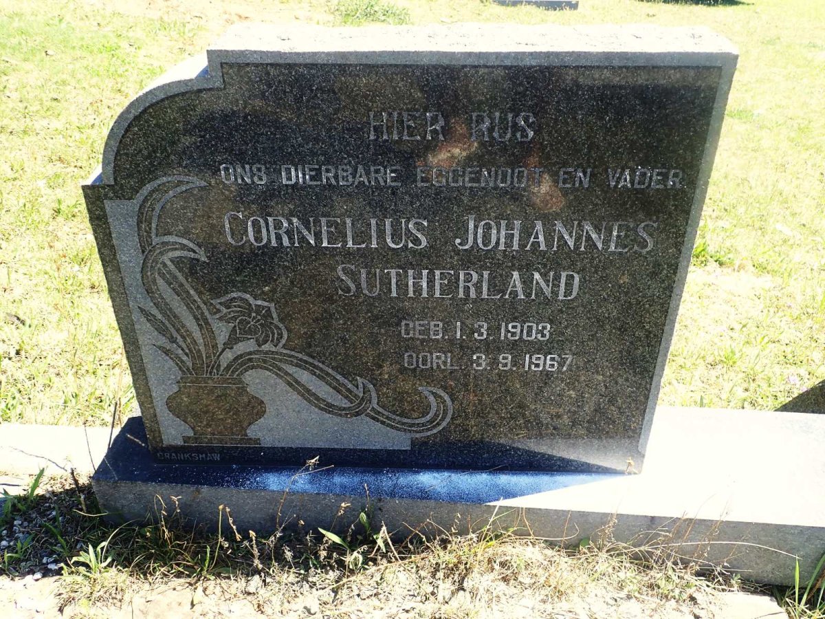 SUTHERLAND Cornelius Johannes 1903-1967